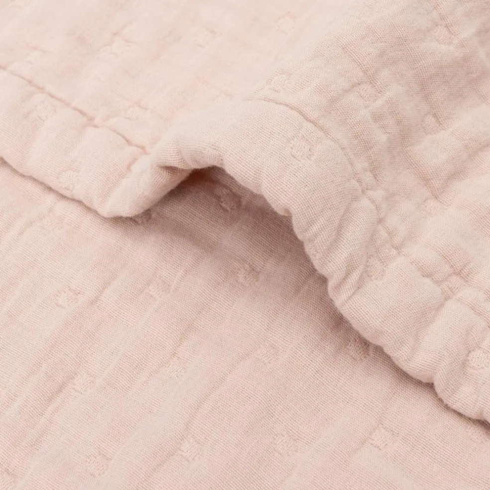 Couverture en gaze de coton Jacquard Wild Rose (75 x 100 cm)