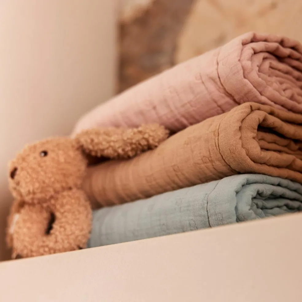 Couverture en gaze de coton Jacquard Wild Rose (75 x 100 cm)