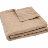 Couverture en gaze de coton Jacquard Biscuit (75 x 100 cm)