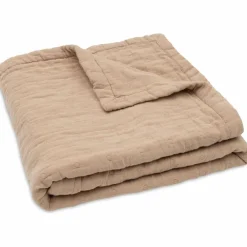 Couverture en gaze de coton Jacquard Biscuit (75 x 100 cm)