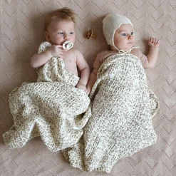 Couverture en mousseline de coton bio Lierre (100 x 100 cm)