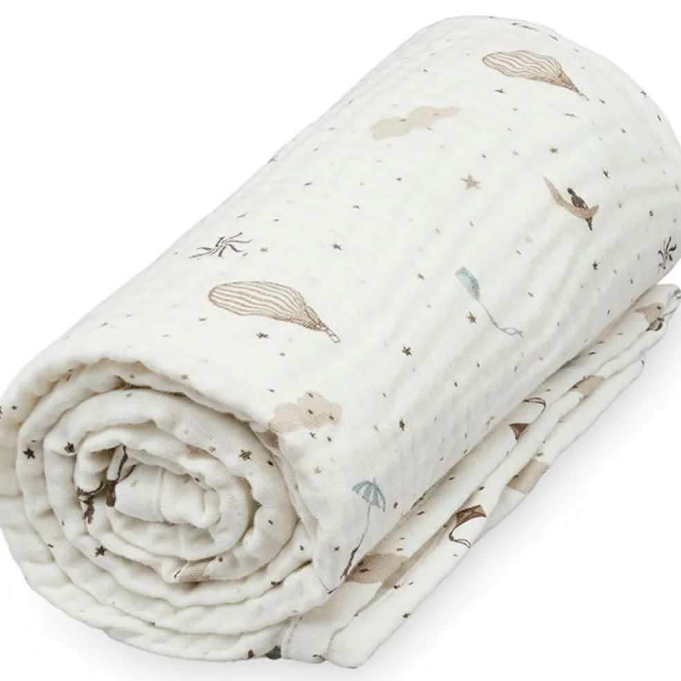 Couverture en mousseline de coton bio Dreamland (100 x 100 cm)