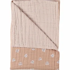 Couverture en mousseline félins cappuccino (75 x 100 cm)