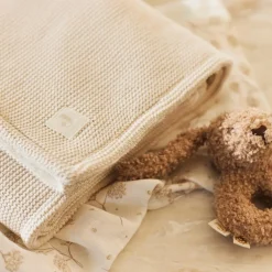 Couverture en polaire Basic Knit Oatmeal (100 x 150 cm)
