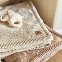 Couverture en polaire Box Knit Milky Coffee (100 x 150 cm)