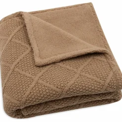 Couverture en polaire Check Knit Biscuit (75 x 100 cm)