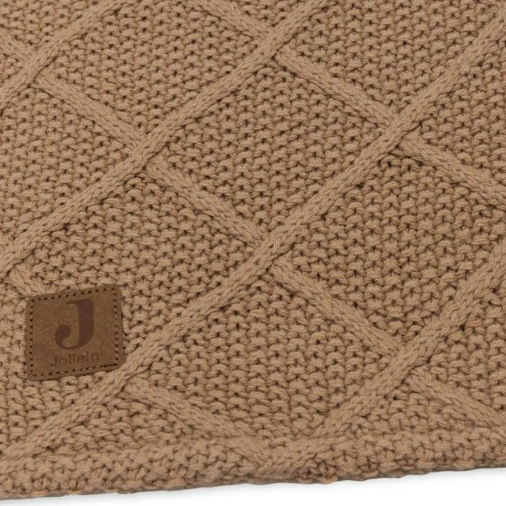 Couverture en polaire Check Knit Biscuit (100 x 150 cm)