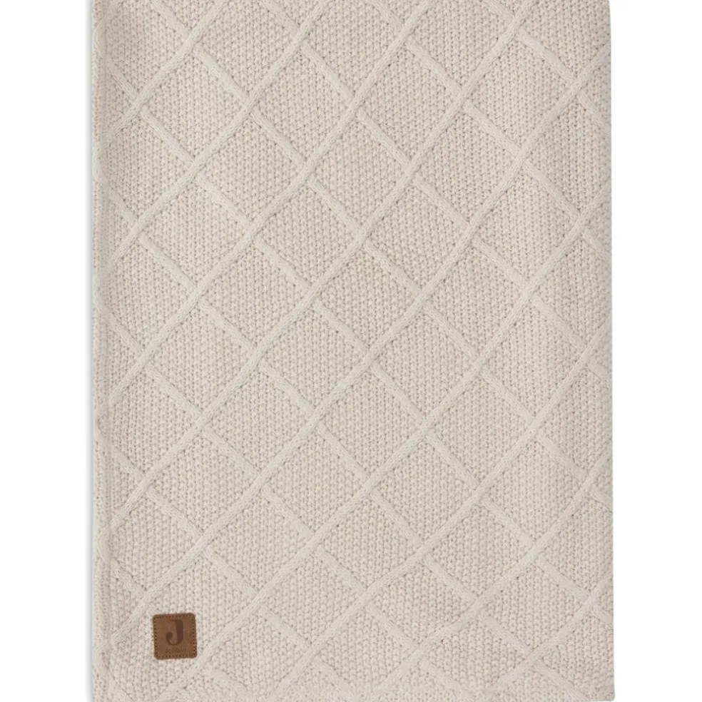 Couverture en polaire Check Knit Oatmeal (75 x 100 cm)