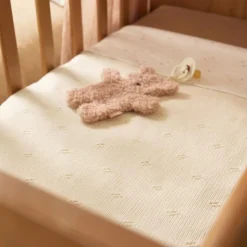 Couverture en polaire Cosy Knit Ivory (75 x 100 cm)