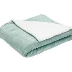 Couverture en sherpa Wooly sauge (100 x 140 cm)
