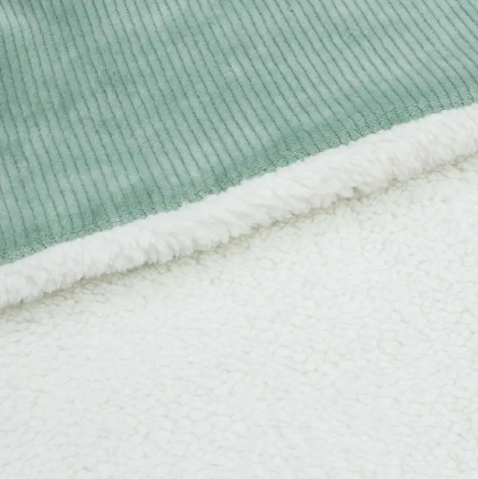 Couverture en sherpa Wooly sauge (100 x 140 cm)
