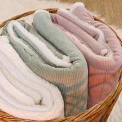 Couverture en sherpa Wooly vieux rose (75 x 100 cm)