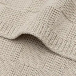 Couverture en tricot Box Knit Warm Sand (100 x 150 cm)