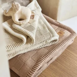 Couverture en tricot Box Knit Warm Sand (100 x 150 cm)