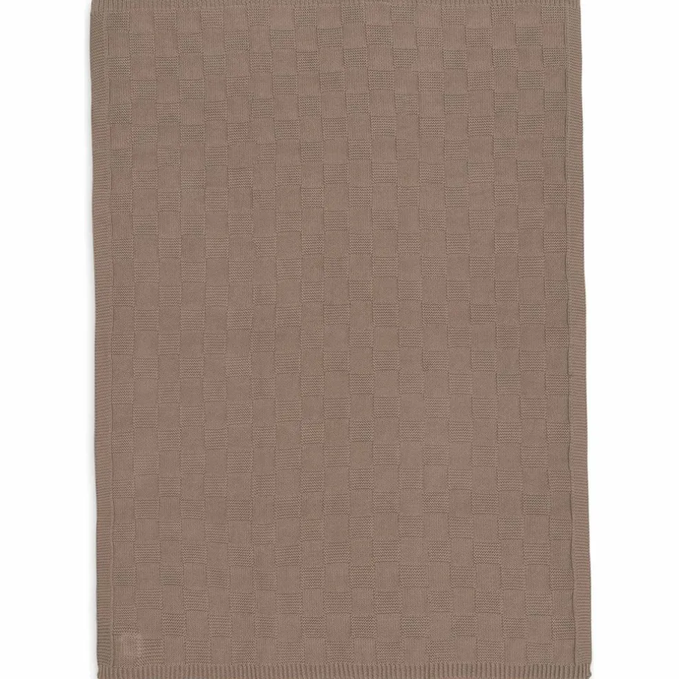 Couverture en tricot Box Knit Milky Coffee (75 x 100 cm)