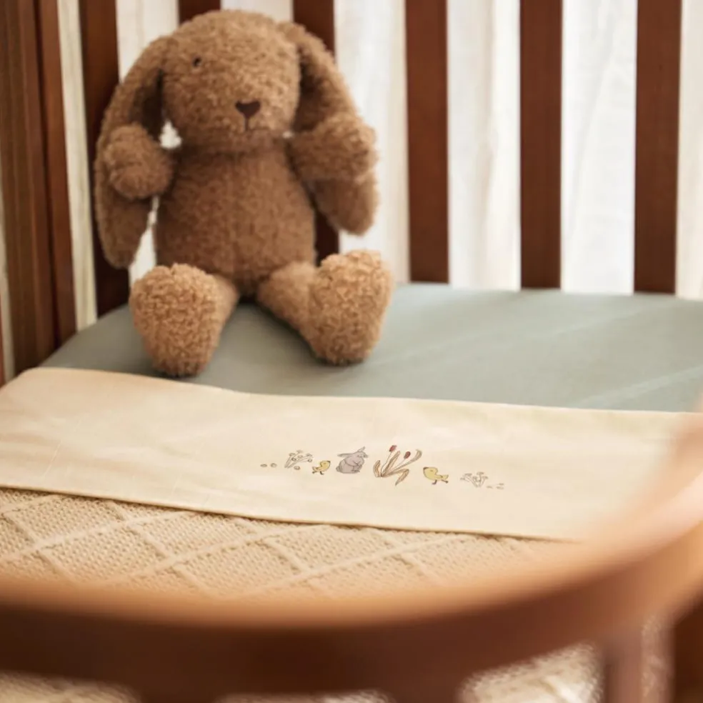 Couverture en tricot Check Knit Oatmeal (100 x 150 cm)