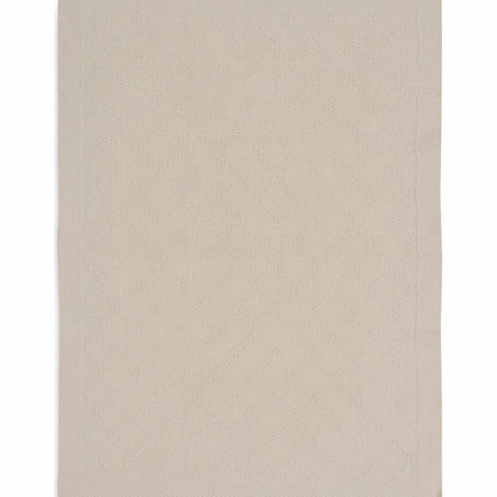 Couverture en tricot Check Knit Oatmeal (100 x 150 cm)