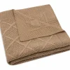 Couverture en tricot Check Knit Biscuit (75 x 100 cm)