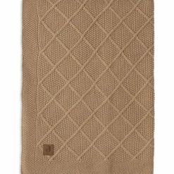 Couverture en tricot Check Knit Biscuit (75 x 100 cm)