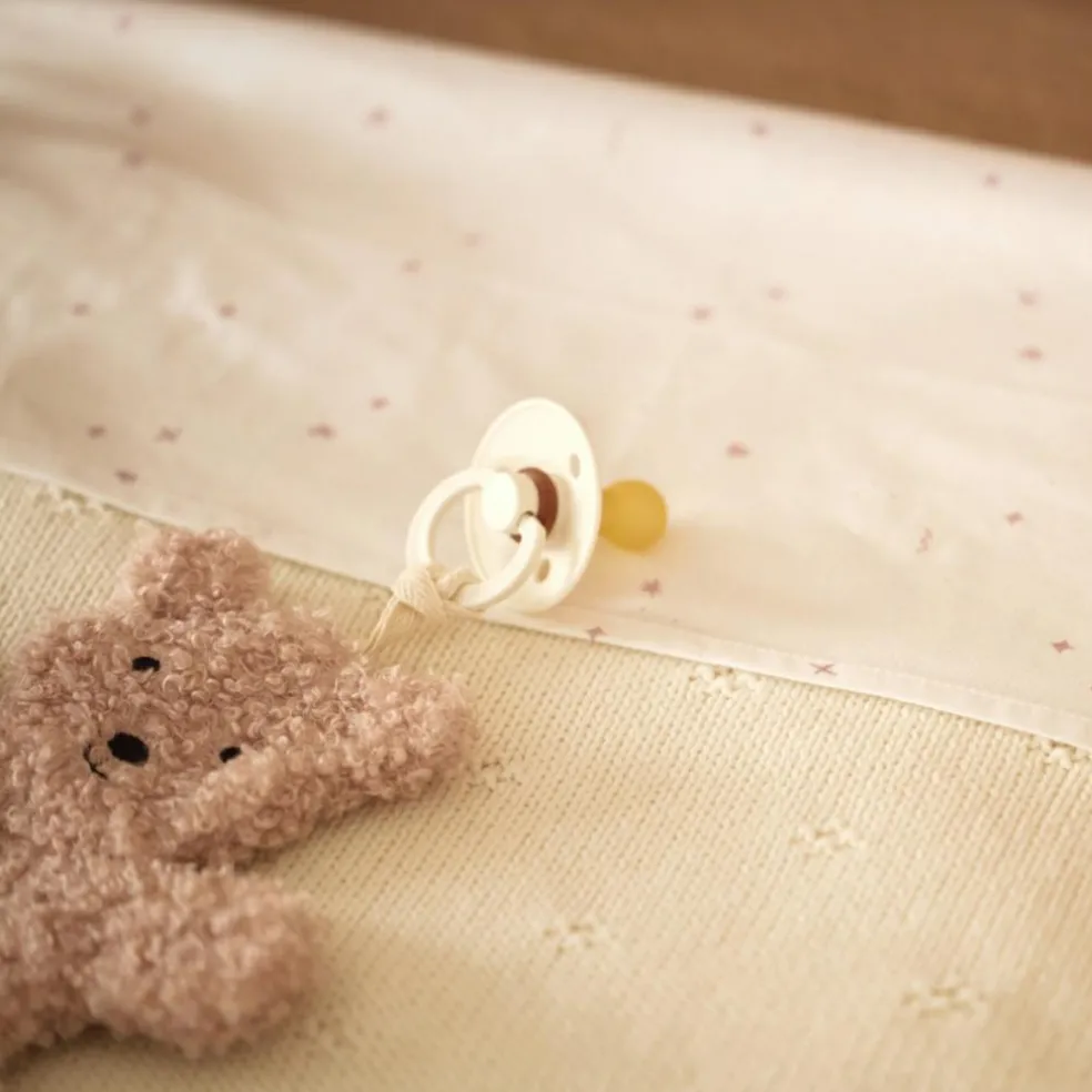 Couverture en tricot Cosy Knit Ivory (75 x 100 cm)