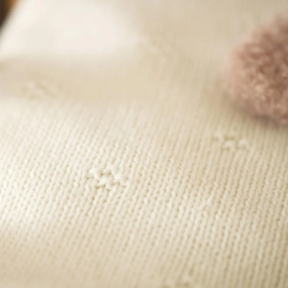 Couverture en tricot Cosy Knit Ivory (75 x 100 cm)