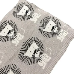 Couverture en tricot et coton bio Lion (80 x 100 cm)
