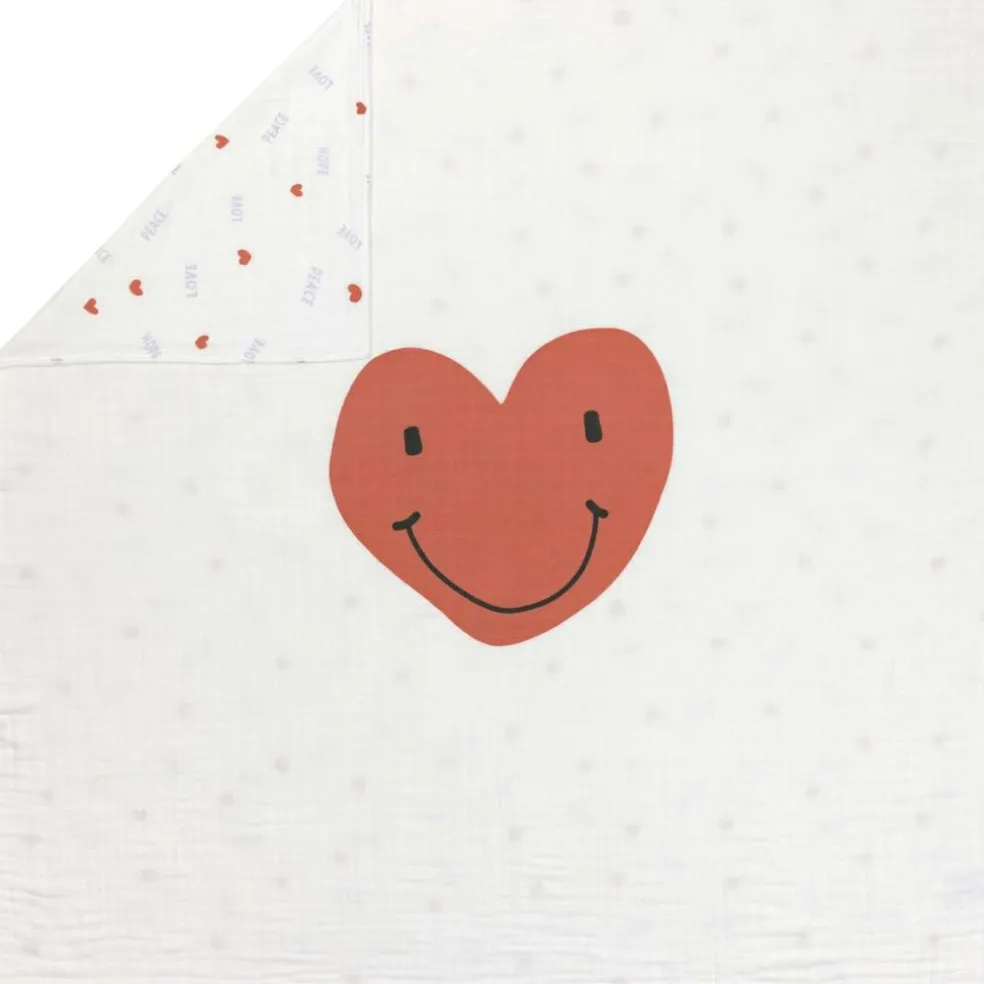 Couverture Happy Rascals Coeur (100 x 100 cm)