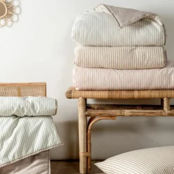 Couverture matelassée Faro Rayé Peach (100 x 140 cm)