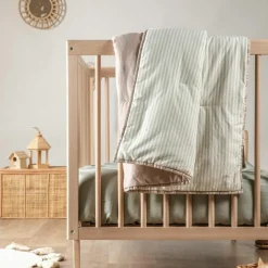 Couverture matelassée Faro Rayé Tilleul (100 x 140 cm)