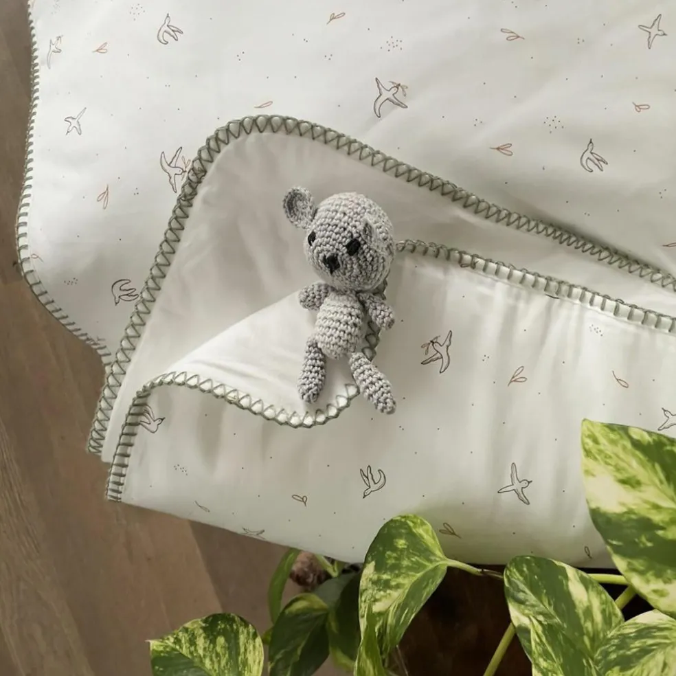 Couverture matelassée l'Envolée Cyprès (75 x 100 cm)