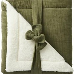 Couverture polaire double gaze de coton Fougère (70 x 100 cm)