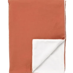 Couverture polaire et gaze de coton Terracotta (75 x 100 cm)
