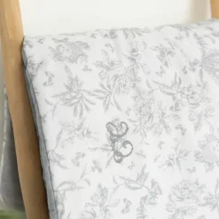 Couverture Toile de Jouy gris