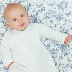 Couverture Toile de Jouy bleu