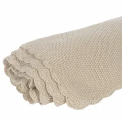 Couverture tricot bébé beige (75 x 100 cm)