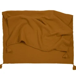 Couverture Wabi-Sabi en gaze de coton Golden Brown (65 x 100 cm)