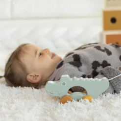 Crocodile en bois à tirer