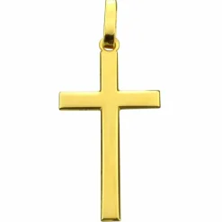 Croix polie 22 x 14 mm (or jaune 750°)