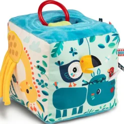 Cube d'activités sonore en tissu Jungle (13 cm)