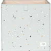 Cube de rangement en tissu recyclé Terrazzo vert