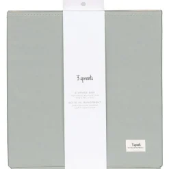 Cube de rangement en tissu recyclé Uni vert