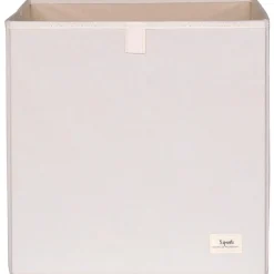 Cube de rangement en tissu recyclé Uni crème