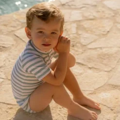 Culotte de bain à volants Stripes Surf Blue (6-12 mois)