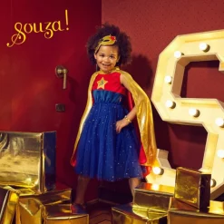 Déguisement Super Hero girl robe+cape (8-10 ans)