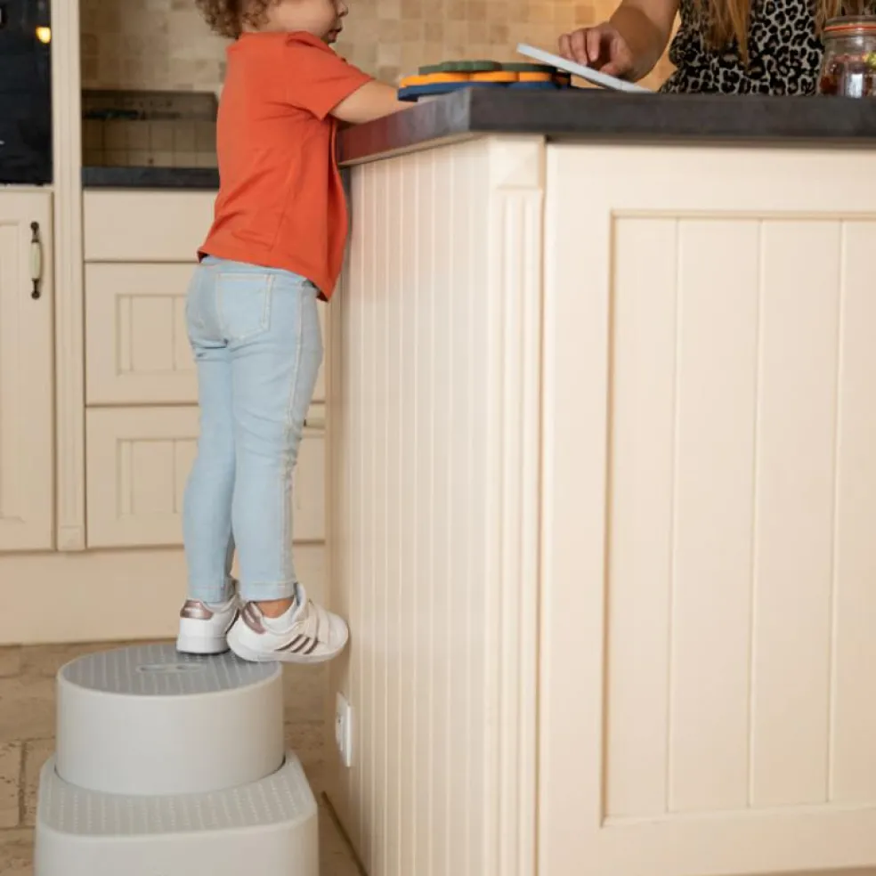 Double marche pied gris