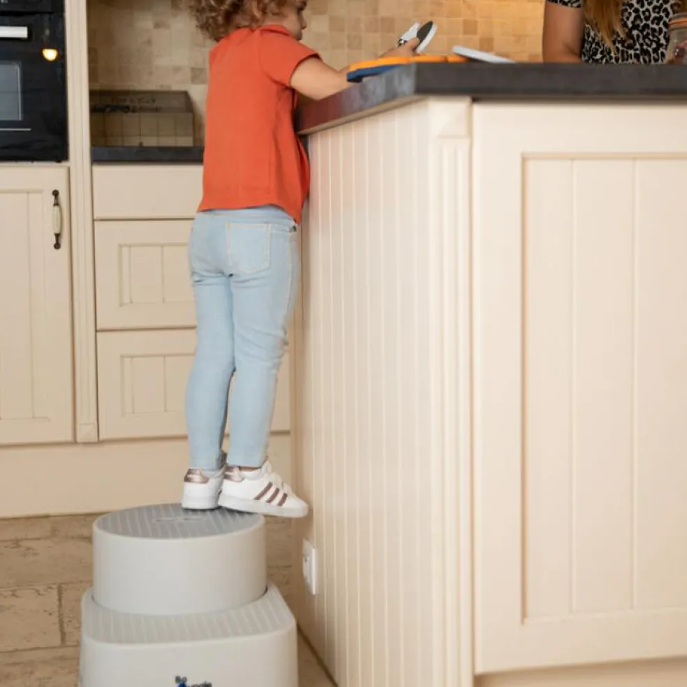 Double marche pied gris