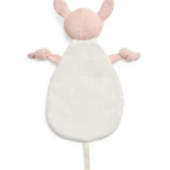 Doudou attache sucette biche en tricot rose pâle