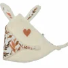 Doudou attache sucette Caramel forest lapin petit cœur (35 x 25 cm)