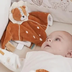 Doudou attache sucette en veloudoux Babou