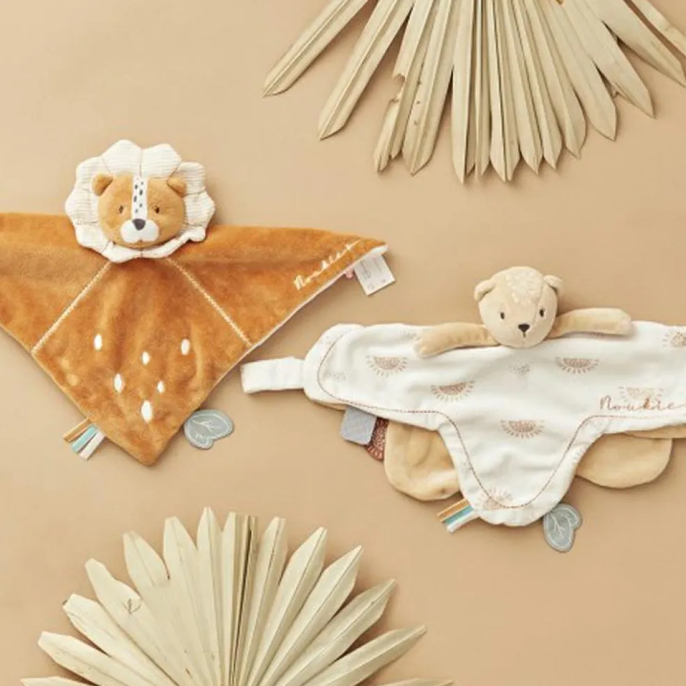 Doudou attache sucette en veloudoux Babou